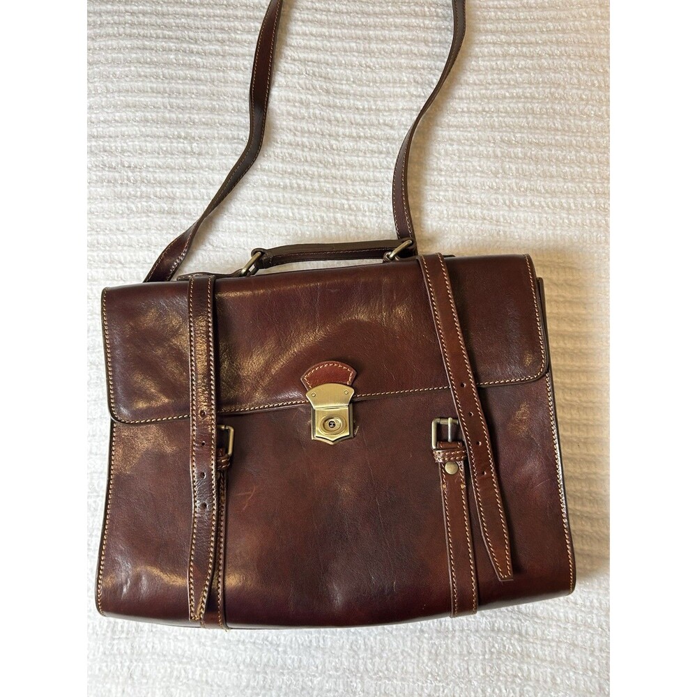Tuscany Leather Firenze Handmade Leather Brown Briefcase Backpack York Office